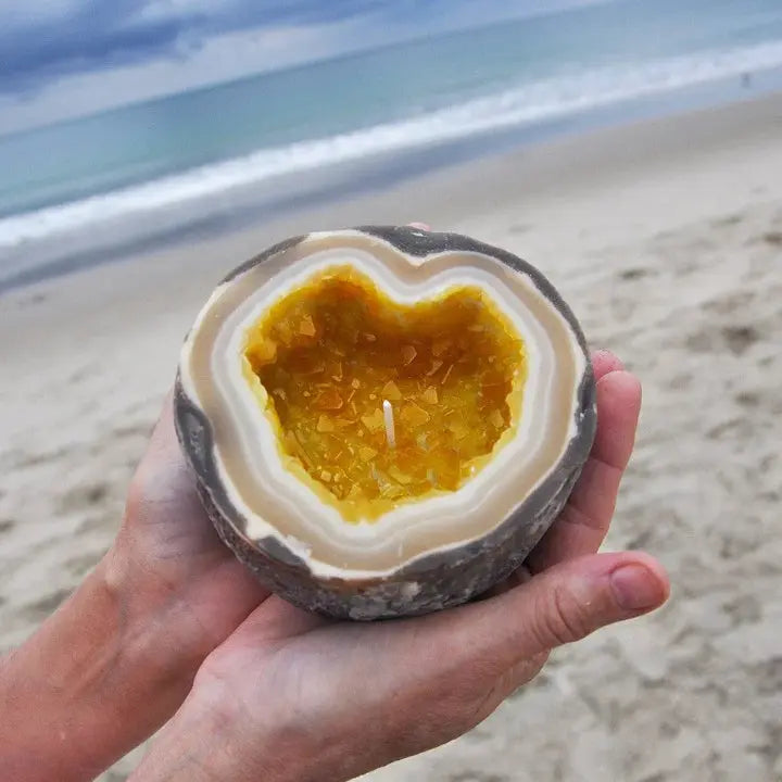Healing Energy Candle | Geode Design | Natural Wax | StillGlow
