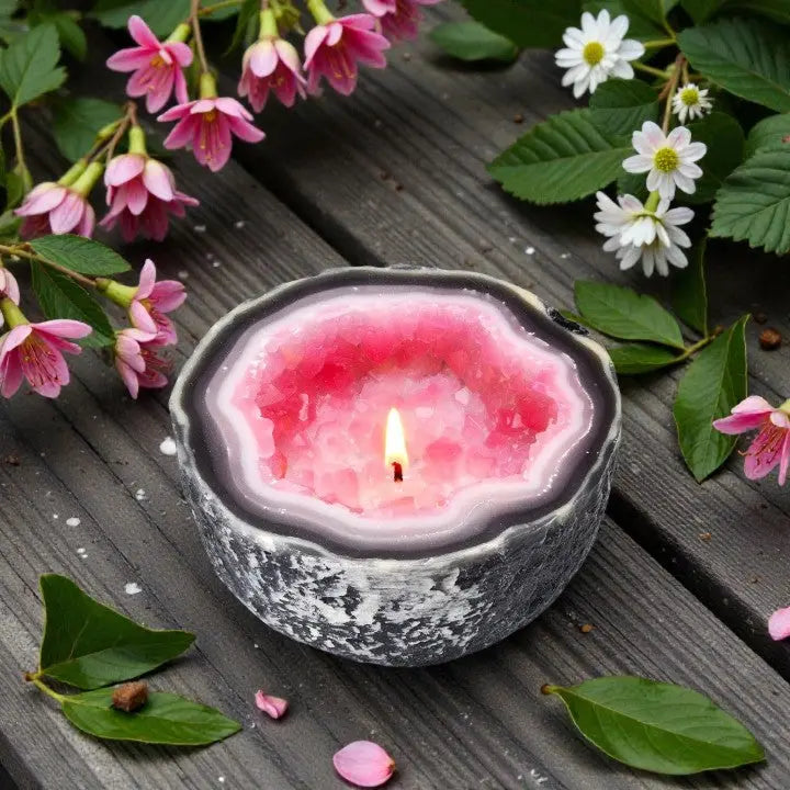 Healing Energy Candle | Geode Design | Natural Wax | StillGlow