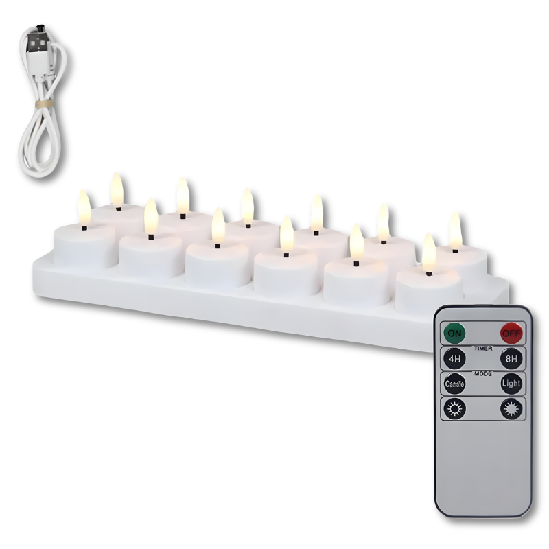 Rechargeable Flameless Candles | With Remote Control & Timer | USB Rechargeable | FlameFree