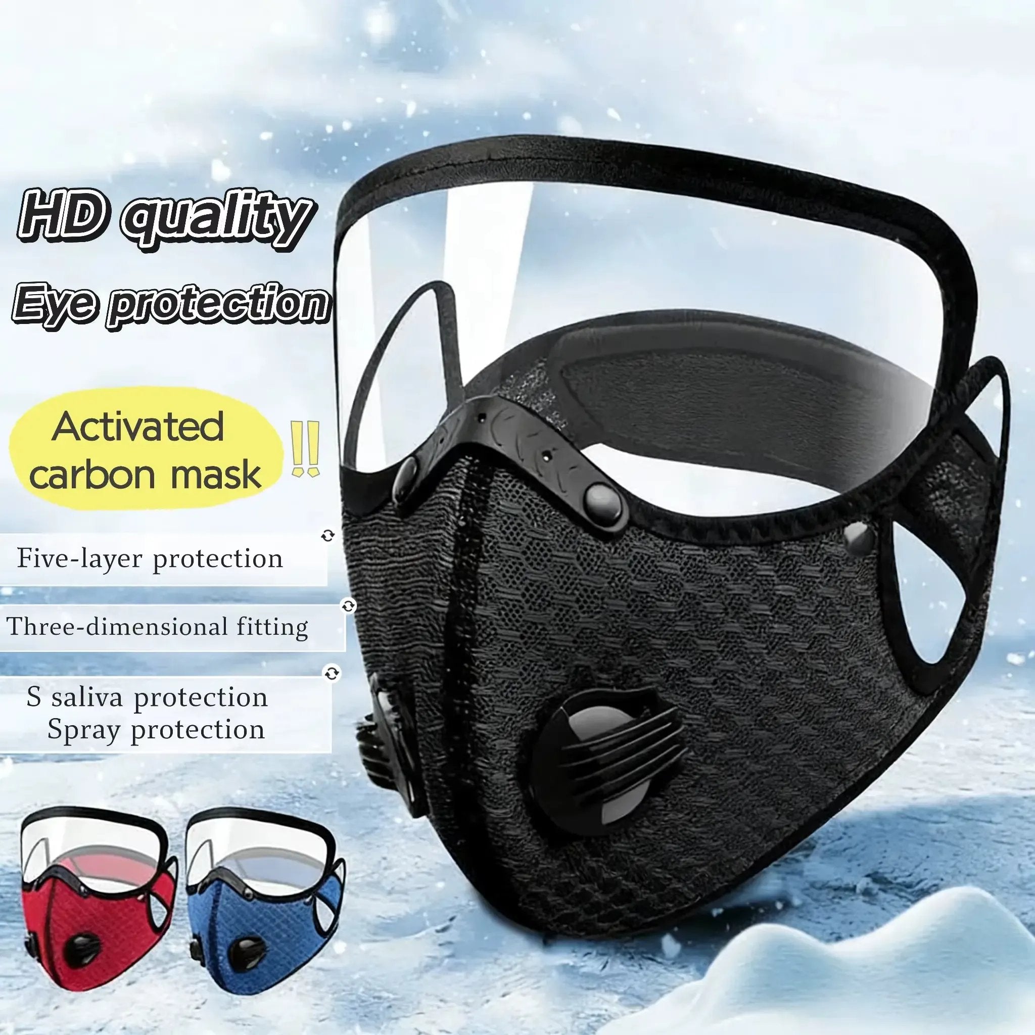 Reusable Dust Mask | with Activated Carbon Filter & Visor | Breathable & Lightweight | RideMask