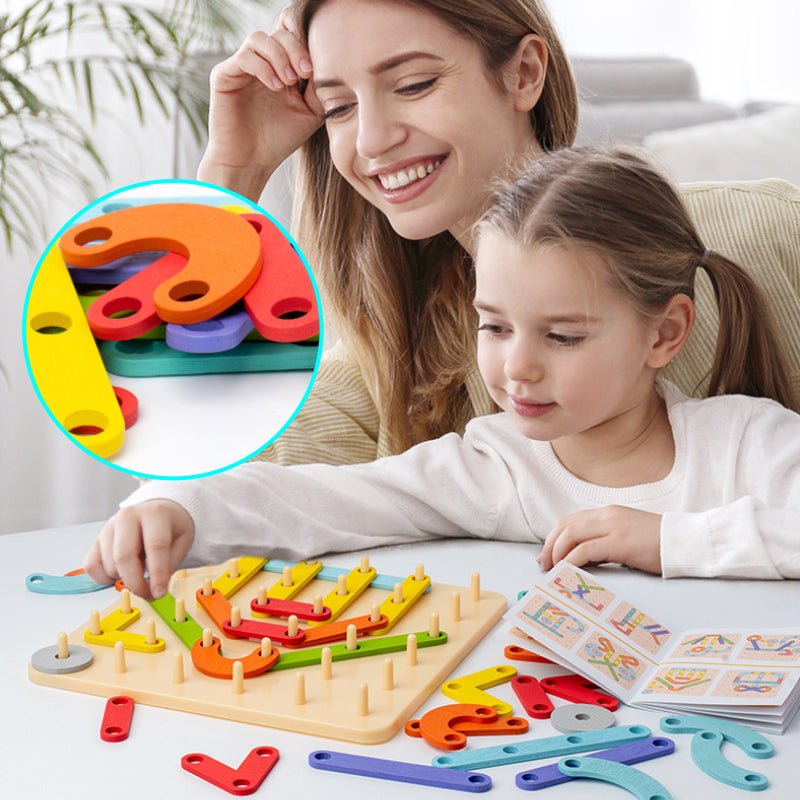 Montessori puzzle | s kolíčkovou deskou a tvary | dřevo, od 3 let | FormFuchs