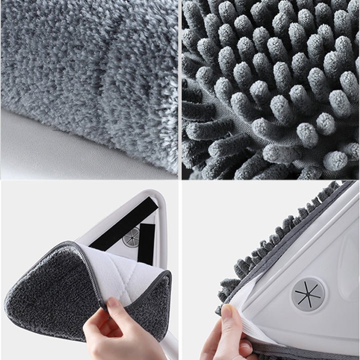360° trojúhelníkový podlahový mop | Pro dlaždice, laminát, vinyl a okna | Trojúhelníková hlava | CornerSweep