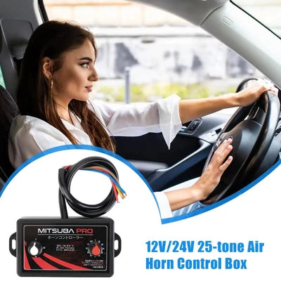 Vehicle Air Horn Control Unit | with Two Rotary Knobs | Compact Horn Controller | HornMaster