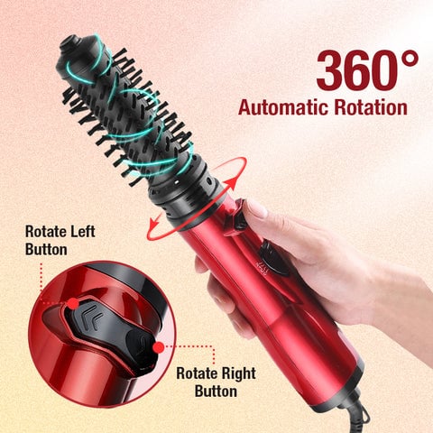 Spazzola rotante 3-in-1, styler e asciugacapelli | Tecnologia antistatica | Per capelli bagnati e asciutti | Lustrowave