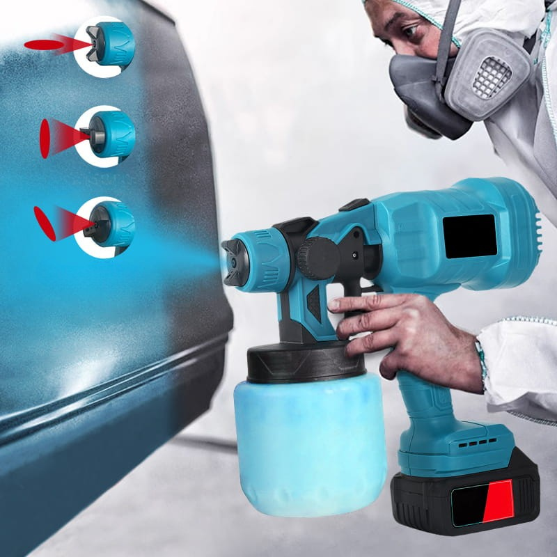 Bezdrôtová elektrická striekacia pištoľ na farbu | 3 vzory striekania | nastaviteľný prietok | SprayFlow