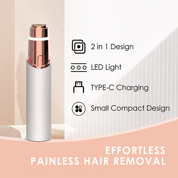 Depilatore Viso Portatile | Indolore e Lavabile | Formato Rossetto | GlowGlide