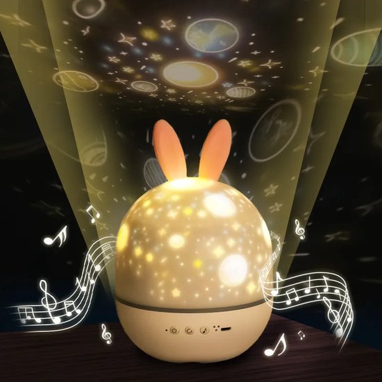 Stjerneprojektor-natlampe | Stjerner, ocean- og dyremotiver med musik og timer | Dreambeam