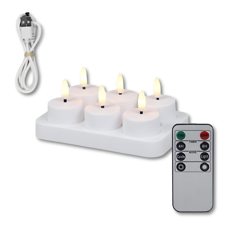 Rechargeable Flameless Candles | With Remote Control & Timer | USB Rechargeable | FlameFree