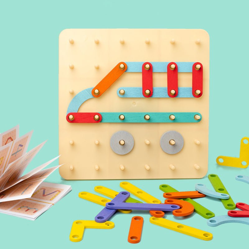Montessori puzzle | s kolíčkovou deskou a tvary | dřevo, od 3 let | FormFuchs
