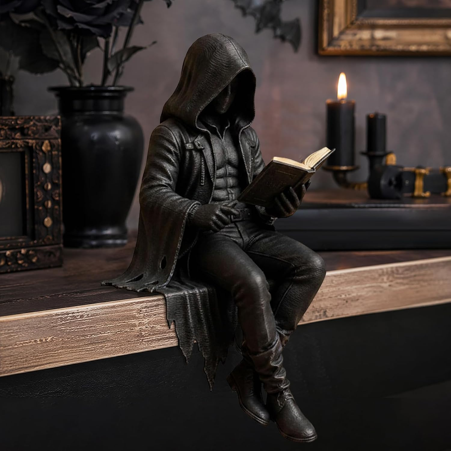 Gotisk figurdekoration | Til bogreol & læsekrog | Dark-Academia-dekoration | ShadowRead