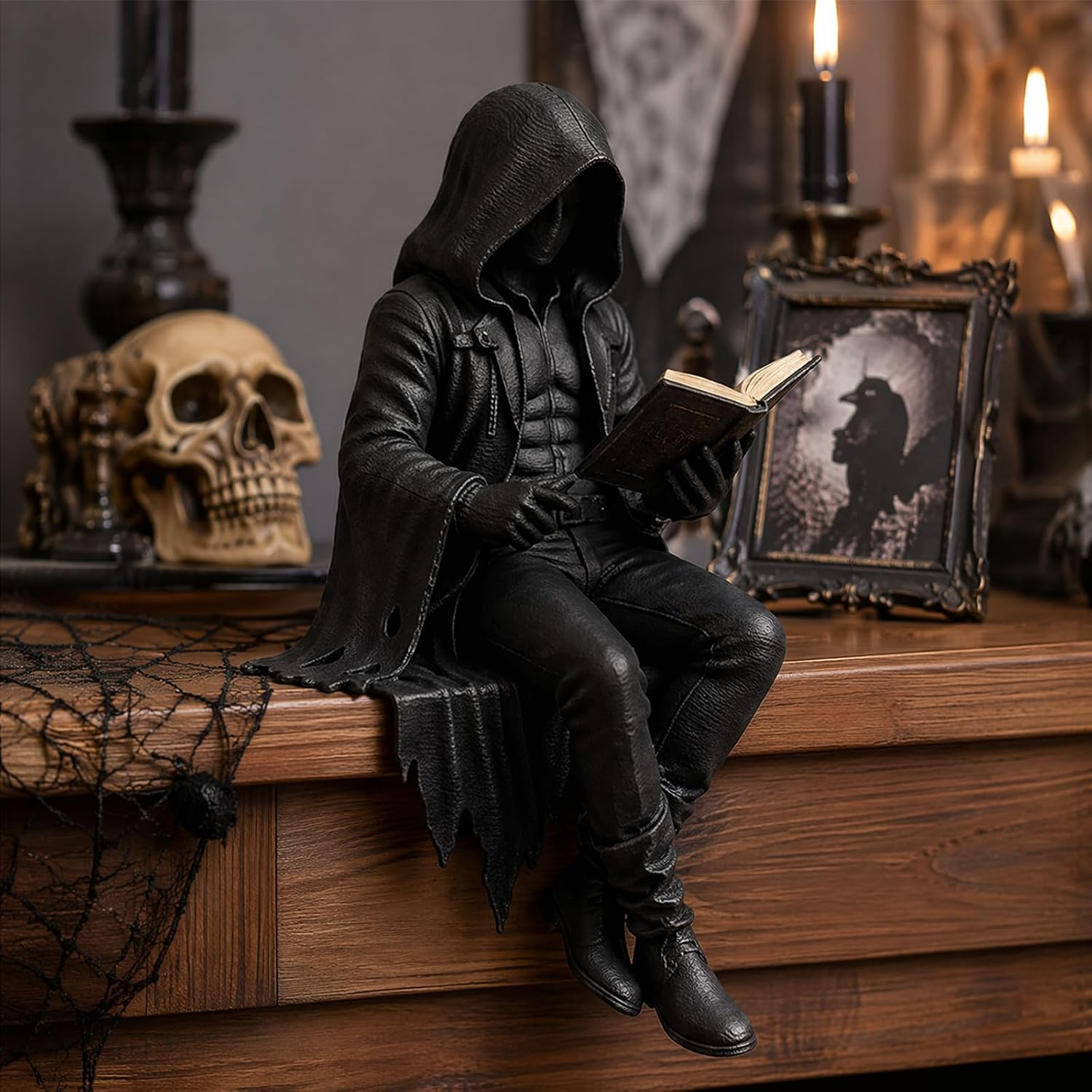 Gotisk figurdekoration | Til bogreol & læsekrog | Dark-Academia-dekoration | ShadowRead