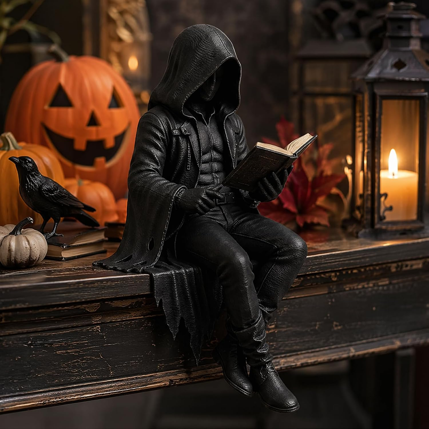 Gotisk figurdekoration | Til bogreol & læsekrog | Dark-Academia-dekoration | ShadowRead