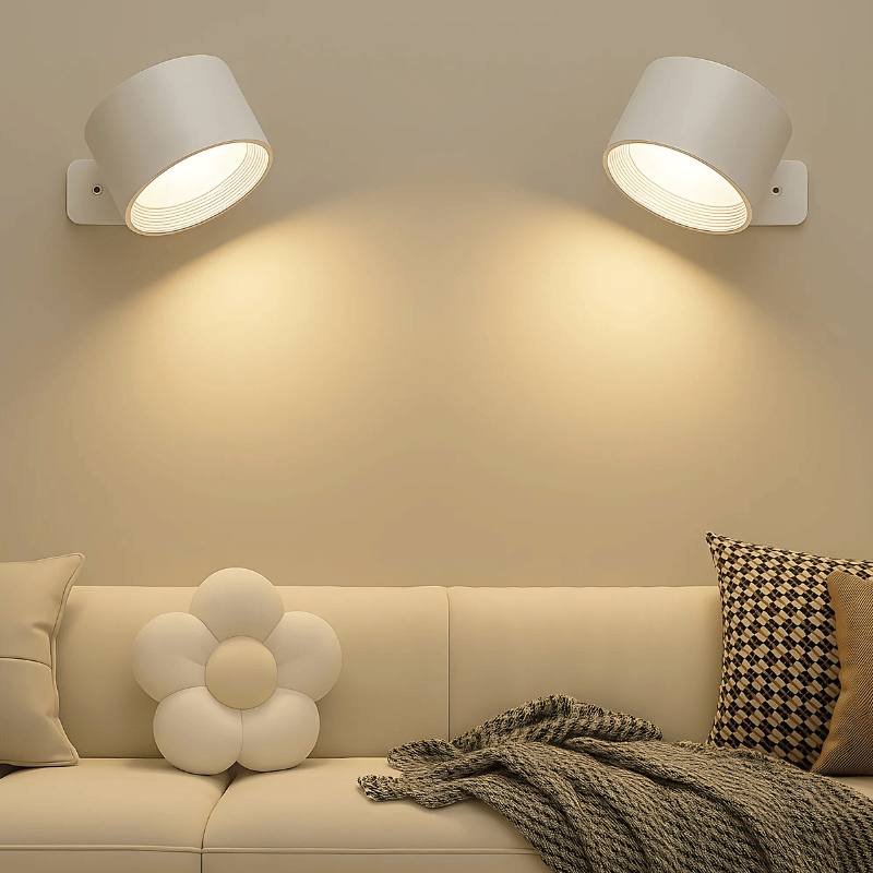 LED-Wandlampe Kabellos | 360° Drehbar | Warmes Leselicht | TwistLight
