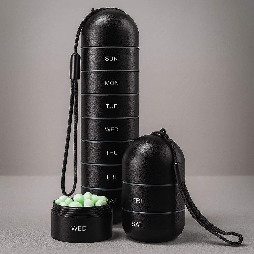Wöchentlicher Pillenorganizer | 7 Fächern | Einzeln Abschraubbare Tagesdosen | CarryDose