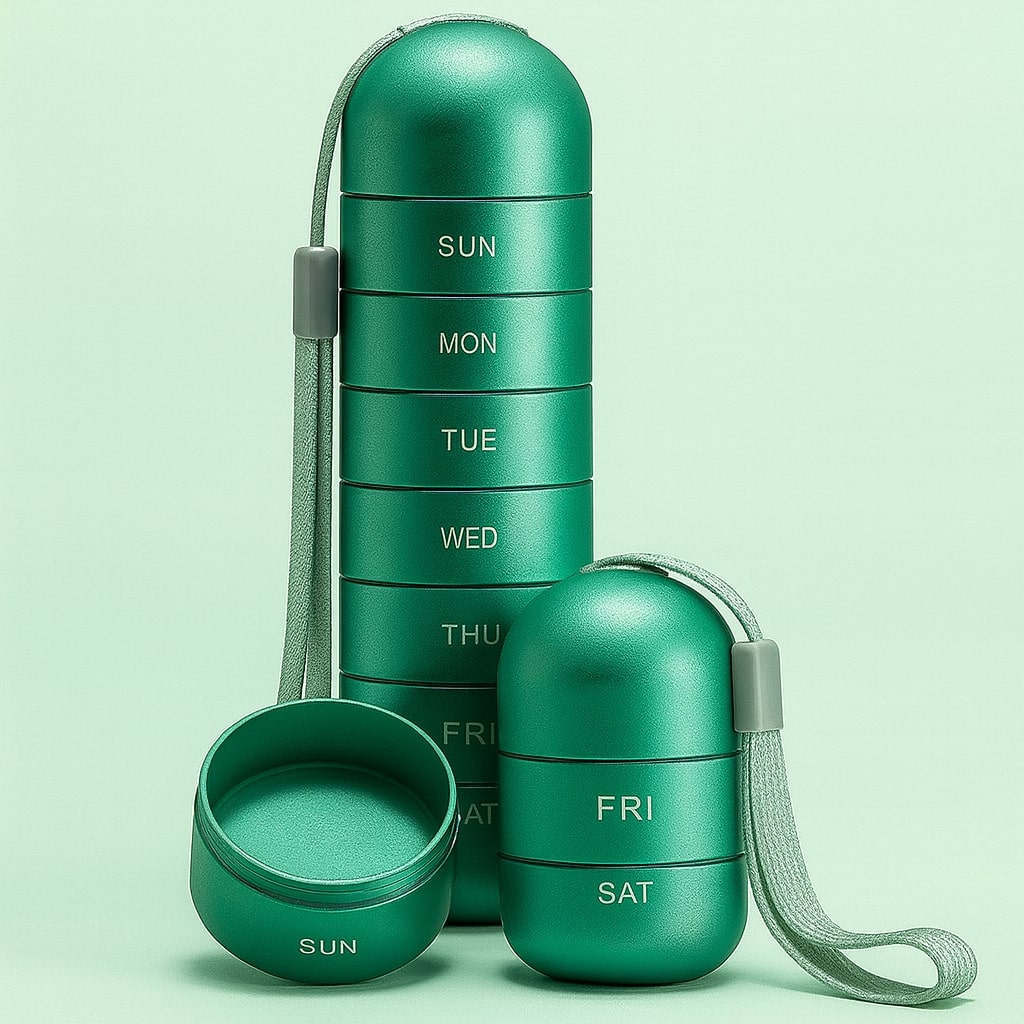 Wöchentlicher Pillenorganizer | 7 Fächern | Einzeln Abschraubbare Tagesdosen | CarryDose