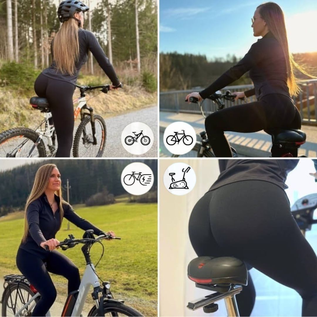 Bequemer Fahrradsattel | mit LED-Rücklicht | Gepolstert & Gefedert | ComfyCycle