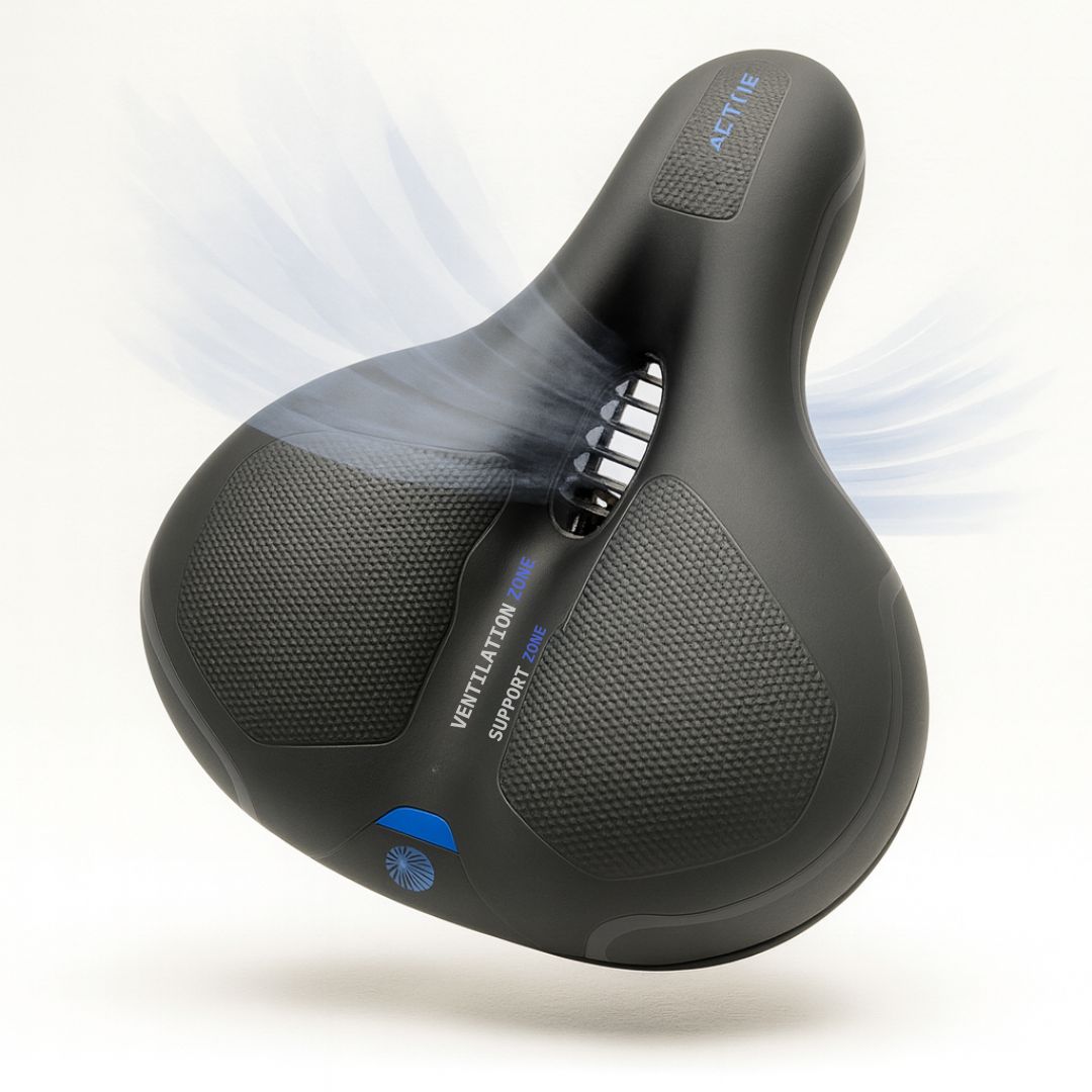 Bequemer Fahrradsattel | mit LED-Rücklicht | Gepolstert & Gefedert | ComfyCycle