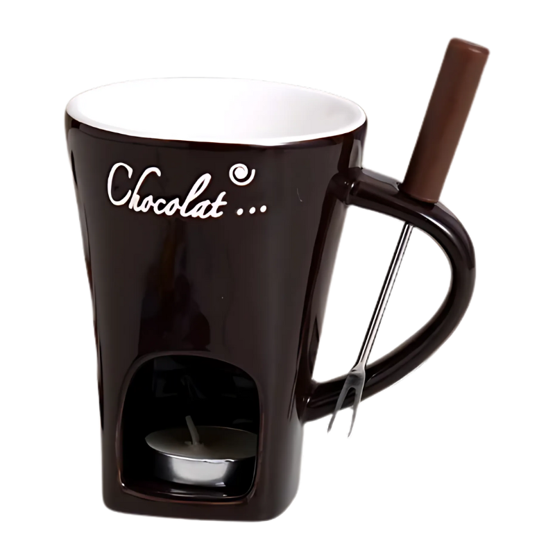 Fondue-smelteoplevelse | Smelter chokolade og ost uden strøm | Tåler opvaskemaskine | ChocoMelt