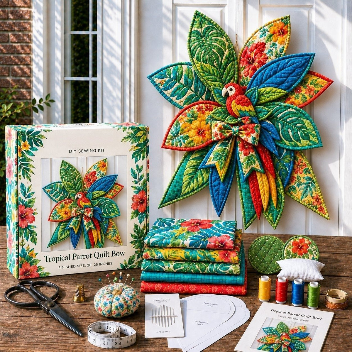 Bow Sewing Kit Türkranz-Nähset | Herbstmotiv | Komplett & Für Anfänger Geeignet | FoxStitch