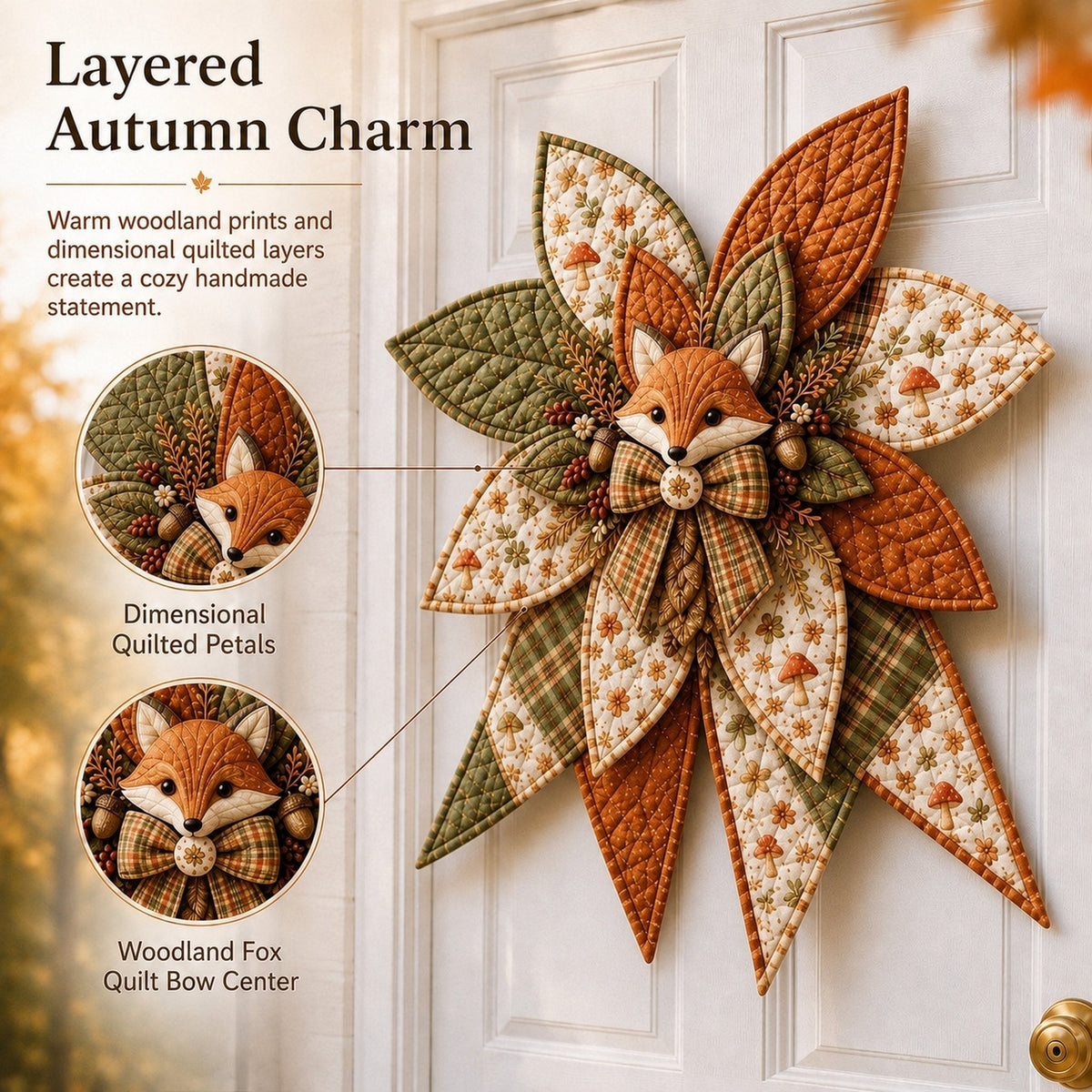 Bow Sewing Kit Türkranz-Nähset | Herbstmotiv | Komplett & Für Anfänger Geeignet | FoxStitch