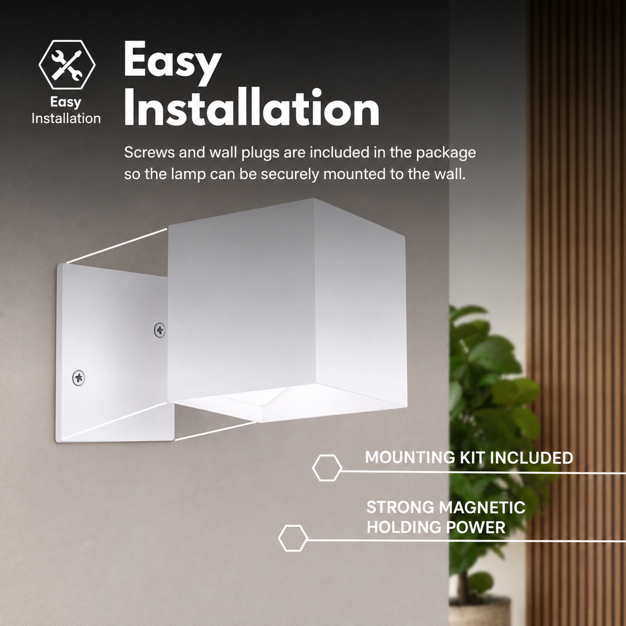 Kabellose Wandleuchte mit Sensor | Up- & Down-Licht | ohne Bohren | CubeGlow