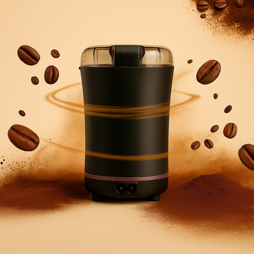 Elektrische Kaffeemühle | Mahlt Bohnen, Gewürze & Kräuter | Bedienung per Knopfdruck | FreshMill