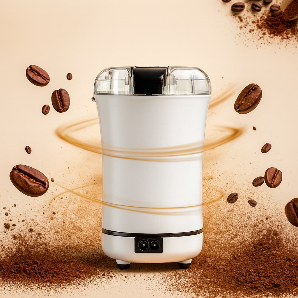 Elektrische Kaffeemühle | Mahlt Bohnen, Gewürze & Kräuter | Bedienung per Knopfdruck | FreshMill