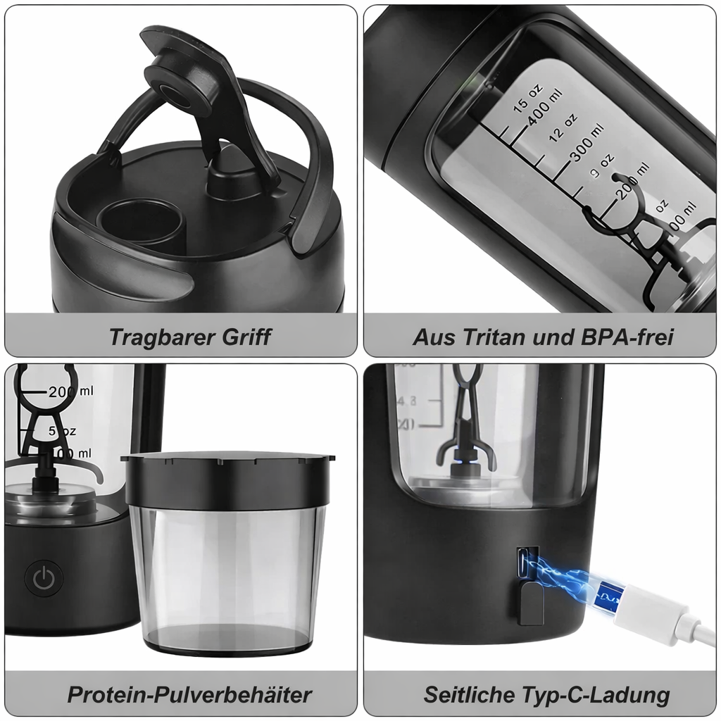 Elektrischer Protein Shaker | Selbstrührende Shaker Becher | USB Mixer Becher | BlendGo