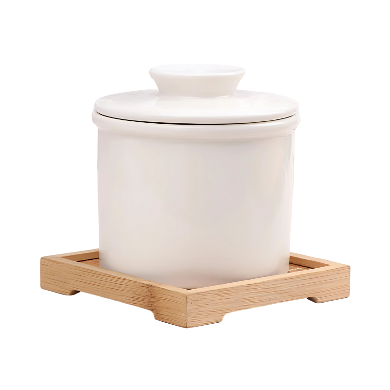 Recipiente de cerámica para conservar mantequilla | Negro, azul claro o blanco | Apto para lavavajillas | ButterFresh