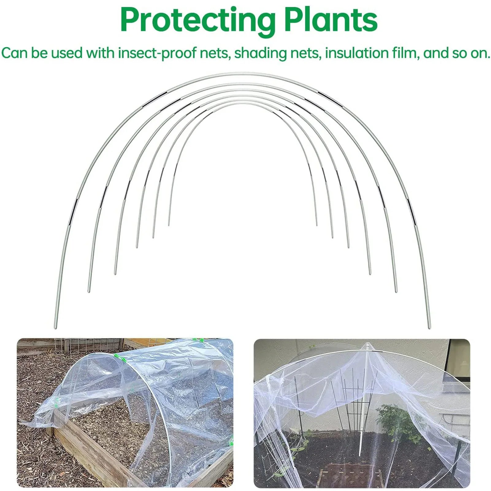Gartenbügel-Set Fiberglas 5-teilig | DIY Pflanztunnel | Rostfrei | Flexgrow