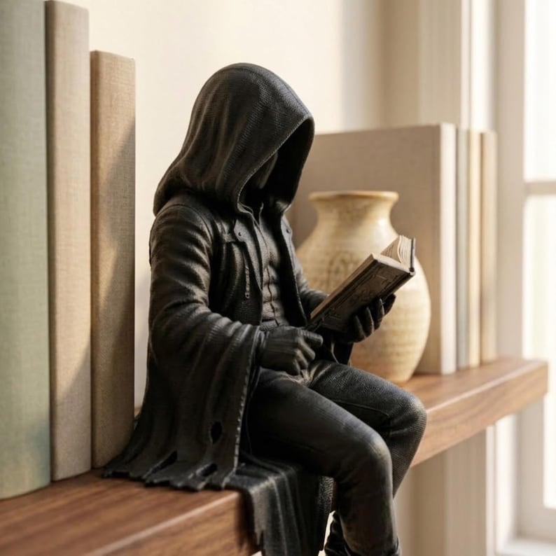 Gotisk figurdekoration | Til bogreol & læsekrog | Dark-Academia-dekoration | ShadowRead