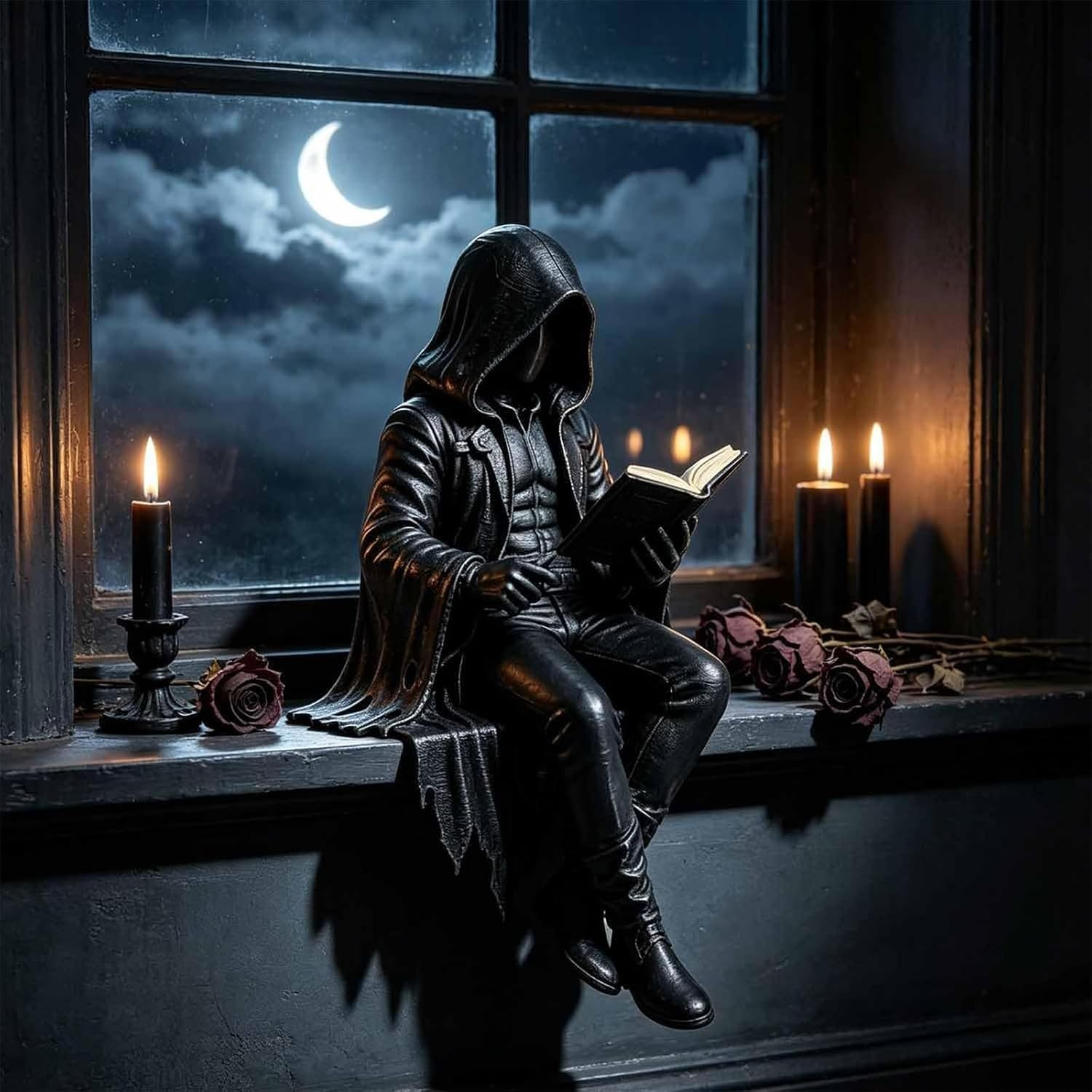Gotisk figurdekoration | Til bogreol & læsekrog | Dark-Academia-dekoration | ShadowRead