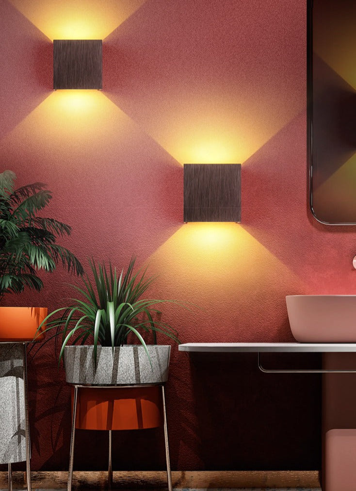 Applique murale LED | design cubique | éclairage vers le haut et le bas pour un effet mural | CubeGlow