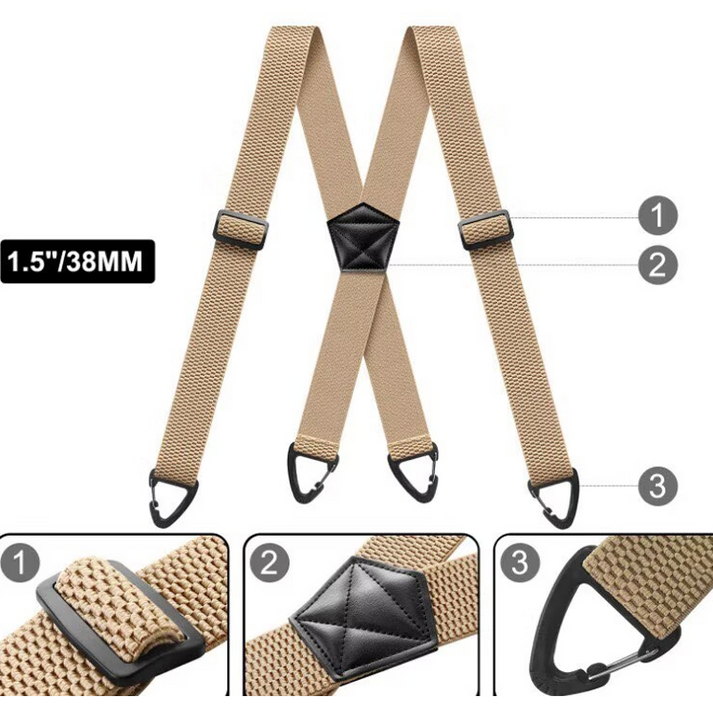 Herren Hosenträger mit X-Förmigem | Rücken & Hakenclips | 3,8 cm Breite Elastikbänder | StrapWorks