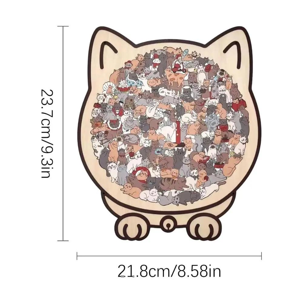 Dřevěné puzzle Kočka 135 dílků | Morandi barvy | CalmPiece