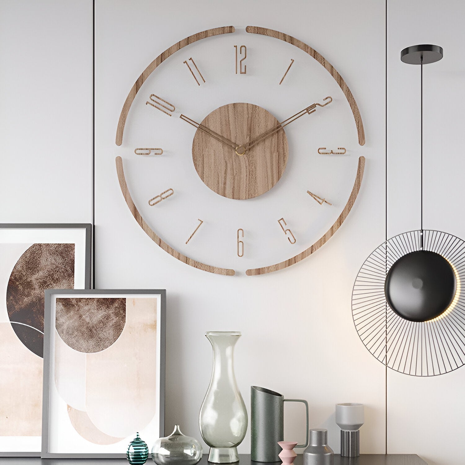 Transparente Wanduhr | Geräuschloses Quarz-Uhrwerk | Minimalistisches Design | NordVela