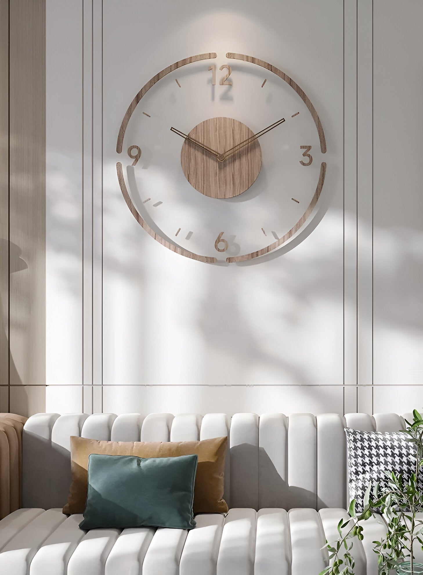 Transparente Wanduhr | Geräuschloses Quarz-Uhrwerk | Minimalistisches Design | NordVela