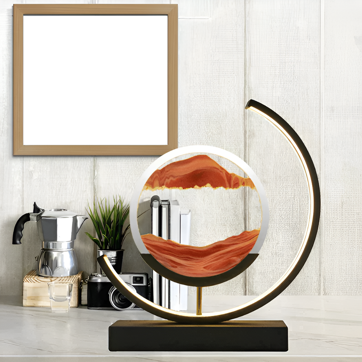 Lampada di sabbia LED | Quadro di sabbia fluida | Dimmerabile, arte della sabbia rilassante | SandFlow