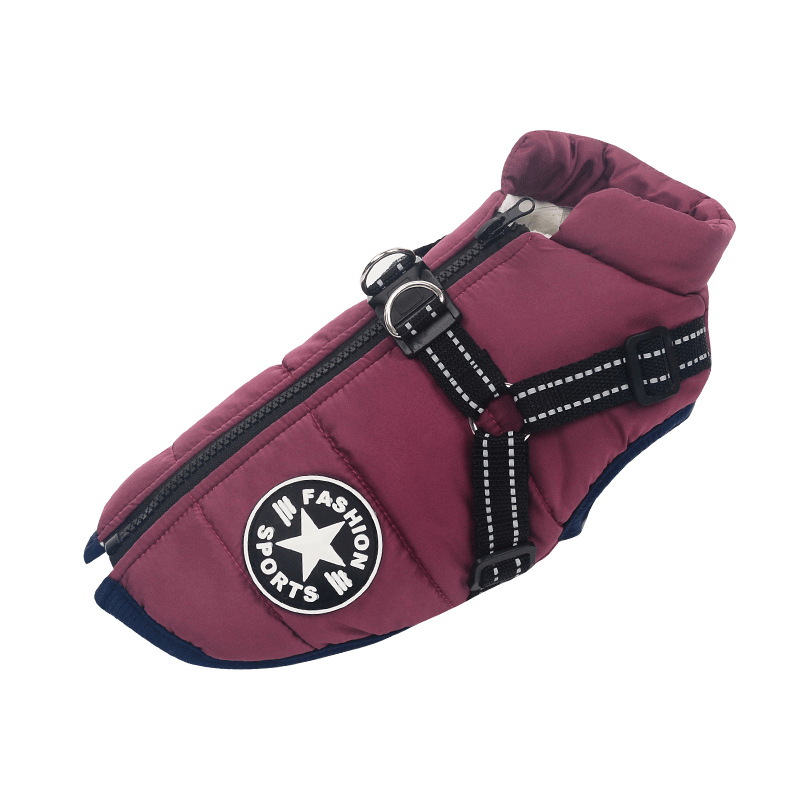 Hundemantel mit Geschirr | Gepolstert & Reflektierend | Warme Jacke | SnugHound