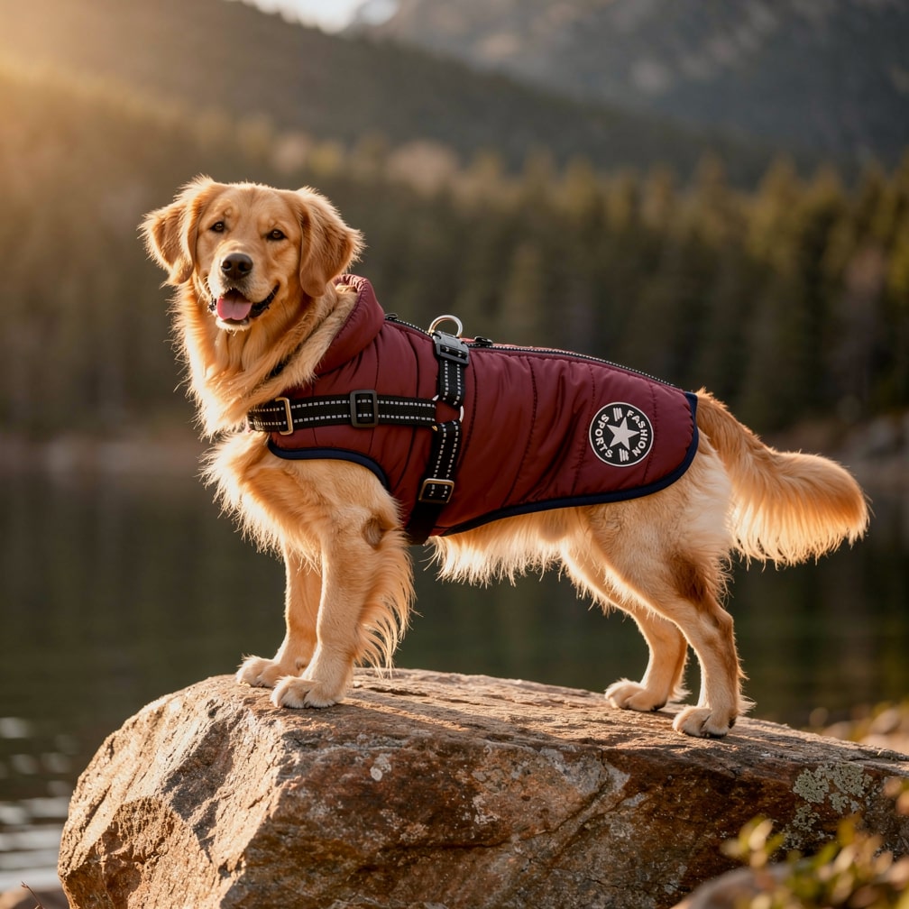 Hundemantel mit Geschirr | Gepolstert & Reflektierend | Warme Jacke | SnugHound
