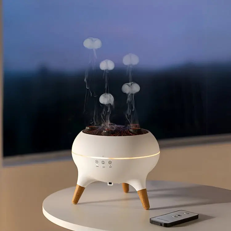 Diffusor und Luftbefeuchter | Quallen-Nebeleffekt | Leise Ultraschall-Vernebelung | MistBloom