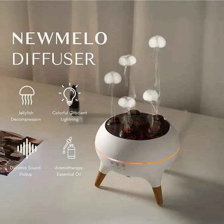Kvælstof-tågediffuser med LED-lys | Aroma- og luftfugter | Musik-synkronisering | AquaGlow