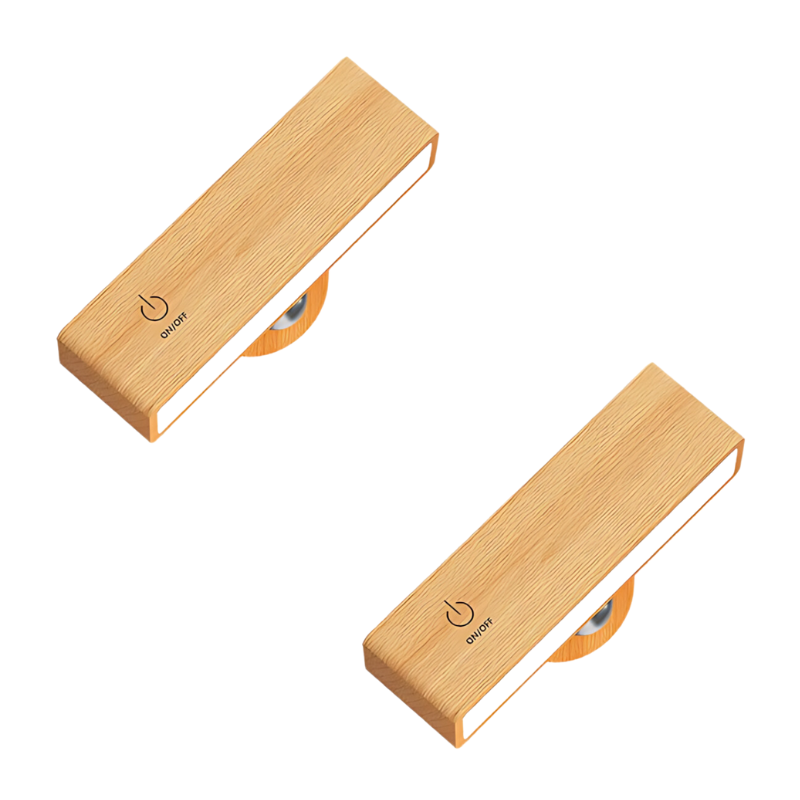 Illuminazione da parete wireless in legno | 3 temperature di colore | Controllo touch con timer | BrightTouch