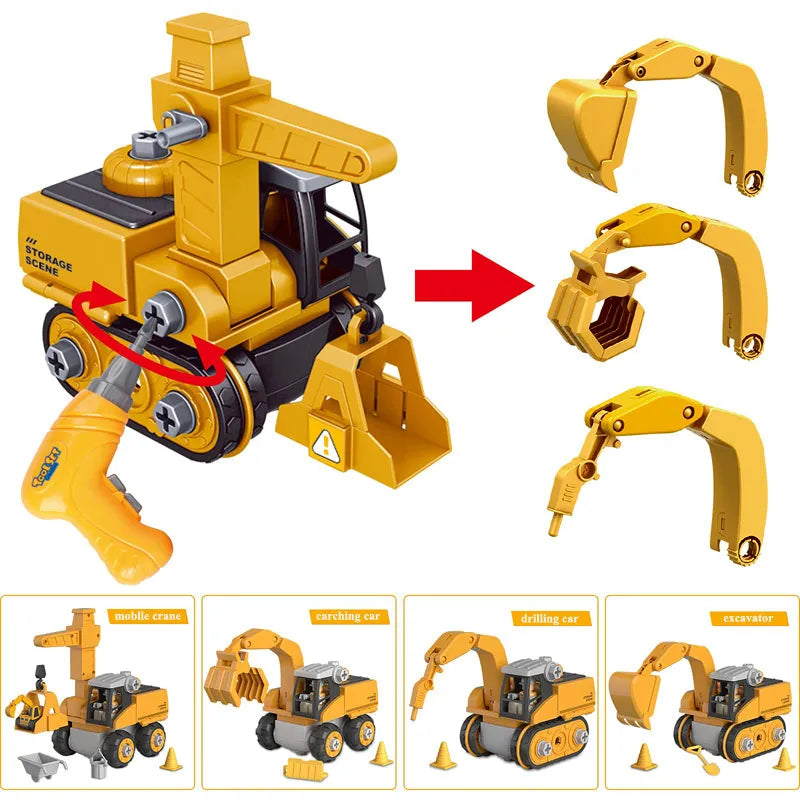 Set de juego de vehículo de construcción | para atornillar, para niños | destornillador de juguete y figura | BuildRig
