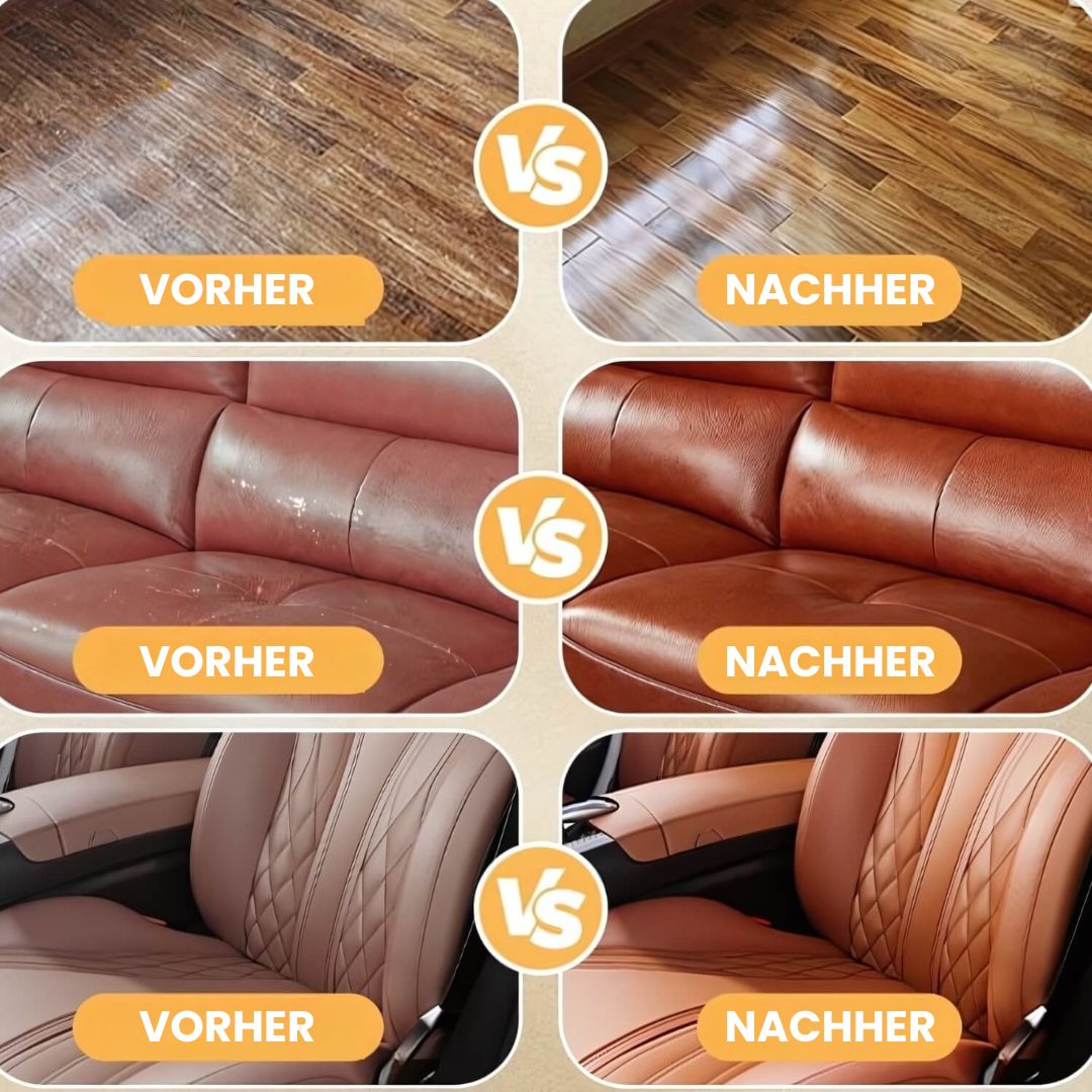 Cuidado del cuero para sofá | Renueva el brillo y protege contra grietas | Incoloro para todo tipo de cueros | LeatherLuxe