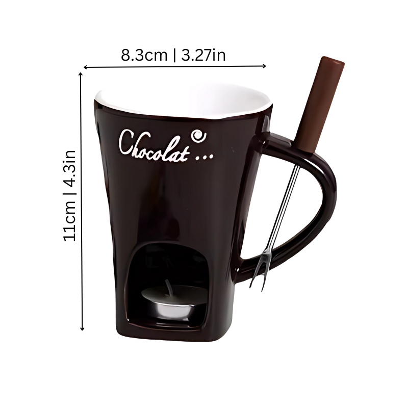 Fondue-smelteoplevelse | Smelter chokolade og ost uden strøm | Tåler opvaskemaskine | ChocoMelt