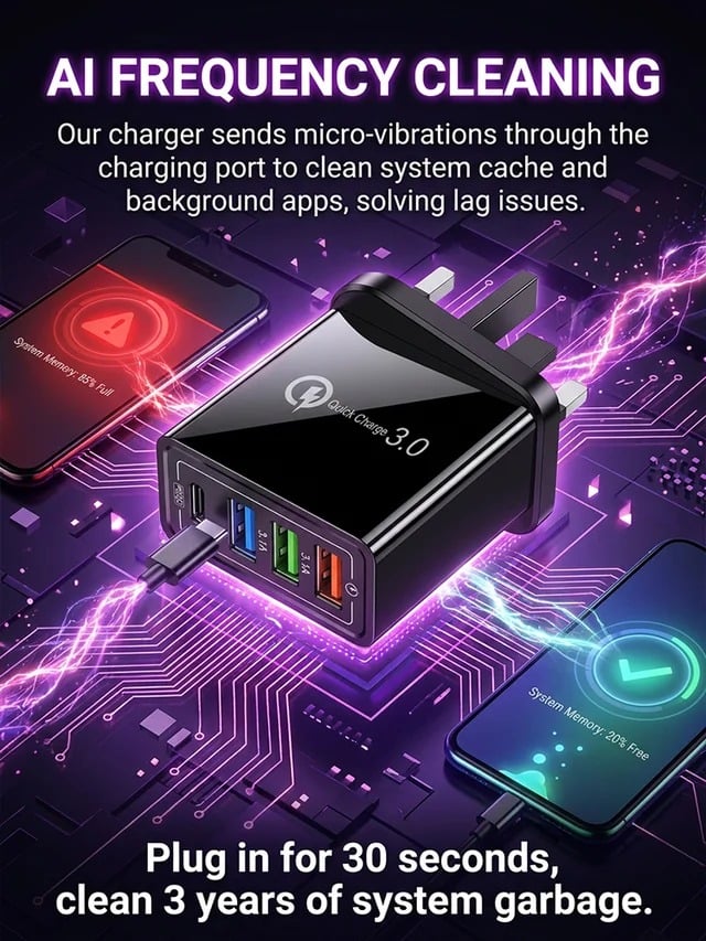 Reiseladegerät mit vier Anschlüssen | Je 3,1 A pro USB-Port | Kompaktes Mehrfach-Ladegerät | PowerPort