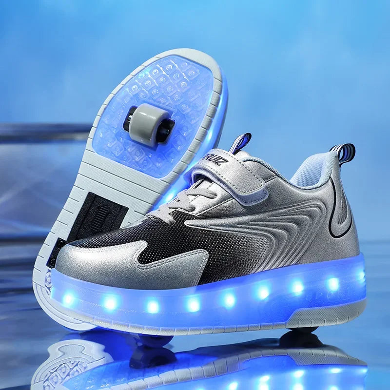LED-Rollenschuhe für Kinder | Ausklappbaren Rollen | Leuchtende Sohle | RollBeam