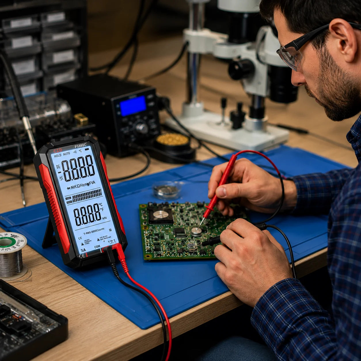 Smart-elektrisk måleinstrument | Digitalt med automatisk områdevalg | Måler spænding, strøm og modstand | MeterMate