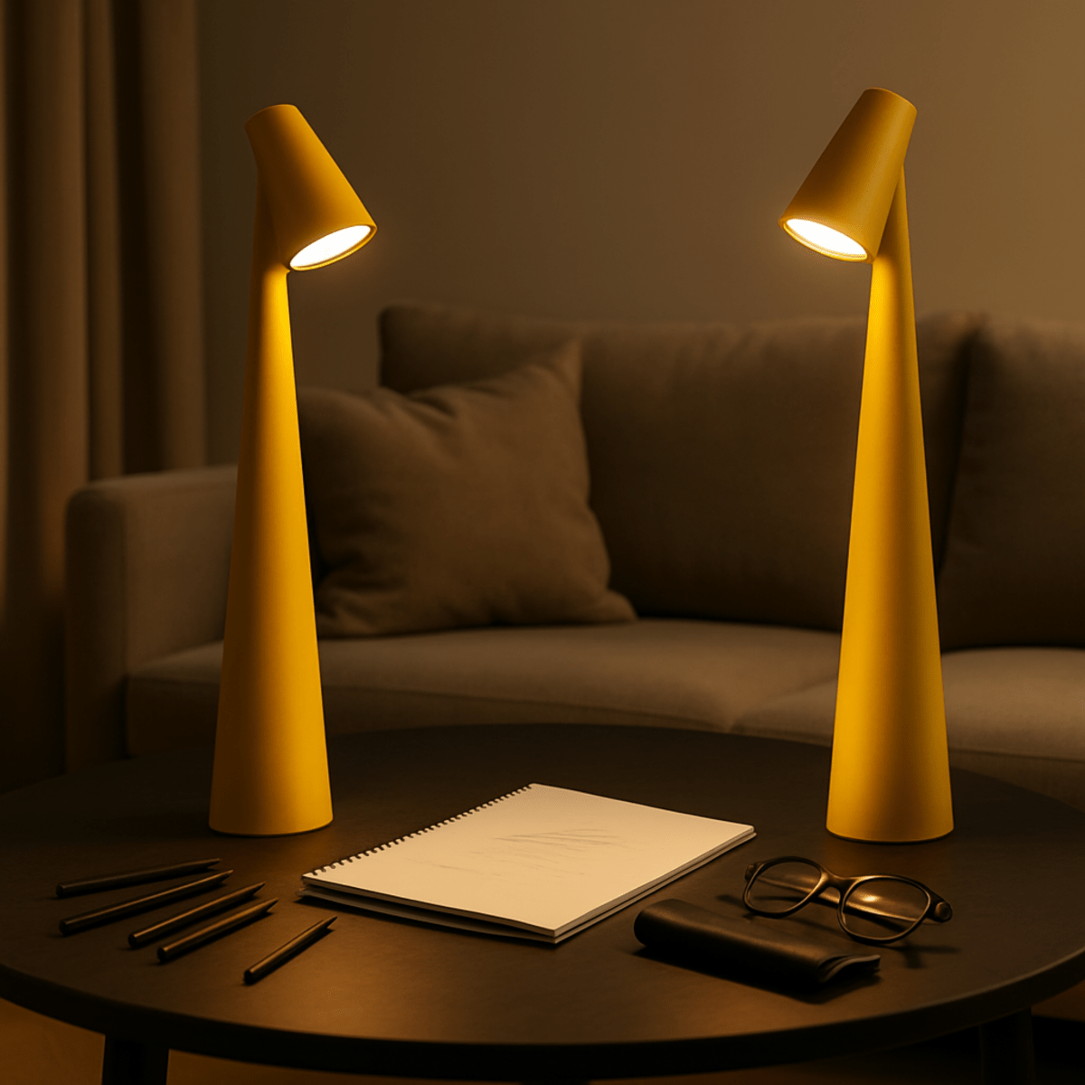 Tischlampe | Drahtlos dimmbare LED | Metallgehäuse | Wiederaufladbarer Akku mit 20 Stunden Laufzeit | Lumora